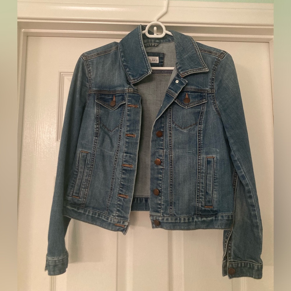 Ann Taylor LOFT Classic Blue Jean Jacket